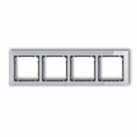 KARLIK - DECO Ramka uniwersalna 4-krotna - efekt szkła (ramka: szara; spód: grafitowy) - 15-11-DRS-4