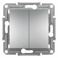 SCHNEIDER ELECTRIC - ŁĄCZNIK PODWÓJNY SCHODOWY ZACISKI ŚRUBOWE 10AX 250V IP20 ALUMINIUM ASFORA - EPH0600361