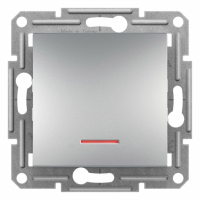 SCHNEIDER ELECTRIC - ŁĄCZNIK JEDNOBIEGUNOWY Z PODŚWIETLENIEM ZACISKI ŚRUBOWE 10AX 250V IP20 ALUMINIUM ASFORA - EPH1400361