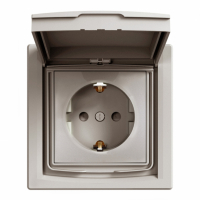 SCHNEIDER ELECTRIC - GNIAZDO POJEDYNCZE SCHUKO IP44 Z RAMKĄ BRĄZ ASFORA. - EPH3100369
