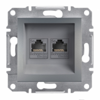 SCHNEIDER ELECTRIC - GNIAZDO KOMPUTEROWE PODWÓJNE KAT.5E UTP BEZ RAMKI STAL ASFORA. - EPH4400162