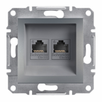 SCHNEIDER ELECTRIC - GNIAZDO KOMPUTEROWE PODWÓJNE KAT.6 UTP BEZ RAMKI STAL ASFORA. - EPH4800162