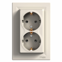 SCHNEIDER ELECTRIC - GNIAZDO PODWÓJNE SCHUKO KREMOWE ASFORA. - EPH9900123