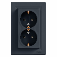 SCHNEIDER ELECTRIC - GNIAZDO PODWÓJNE SCHUKO ANTRACYT ASFORA. - EPH9900171