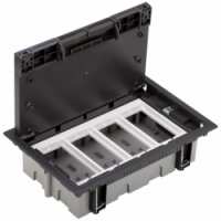 KONTAKT SIMON - Puszka podłogowa S500 4-modułowa, 8x K45, gł. 70mm; szary grafit - 52050004-038