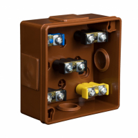 ELEKTROPLAST OPATÓWEK - PUSZKA N/T 86X86X40MM IP55 DEKIEL KLIK-KLAK Z ZACISKAMI BRĄZ VP 001-52. - 61.105