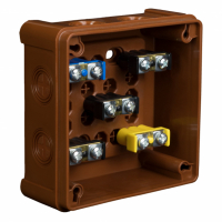ELEKTROPLAST OPATÓWEK - PUSZKA N/T 98X98X42MM IP5 5Z ZACISKAMI DEKIEL NA 4 WKRĘTY BRĄZ VP 042-52. - 61.147