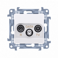 KONTAKT SIMON - Gniazdo antenowe R-TV-DATA (moduł). 1x wejście: 5-862 MHz; biały - CAD.01/11