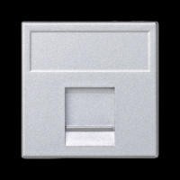 KONTAKT SIMON - Płytka K45, 1x RJ z osłoną; uniwersalna; aluminium - K76/8