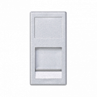KONTAKT SIMON - Płytka K45/2, 1x RJ z osłoną; 22,5x45mm; uniwersalna; aluminium - KA76/8