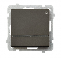 OSPEL - ŁĄCZNIK ZWIERNY DZWONEK Z PODŚWIETLENIEM NIEBIESKIM ZACISKI AUTOMATYCZNE 10AX 250V IP20 CZEKOLADOWY METAL SONATA - ŁP-6RS/m/40