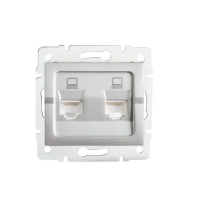 KANLUX - Gniazdo komputerowe podwójne niezależne (2x RJ45Cat 5e Jack) LOGI 02-1410-043 sr - 25228