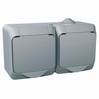 SCHNEIDER ELECTRIC - GNIAZDO PODWÓJNE SZARE IP44 CEDAR PLUS - WDE000622