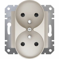 SCHNEIDER ELECTRIC - GNIAZDO PODWÓJNE+PE DO SYSTEMU RAMKOWEGO, KREM - EPH9810223