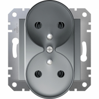 SCHNEIDER ELECTRIC - GNIAZDO 2x2P+PE do systemu ramkowego, stal - EPH9810262