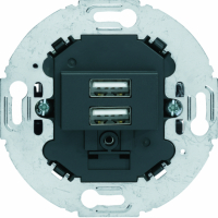 HAGER - Mechanizm gniazda USB ładowania do serii obrotowych, 3.0 A 230 V, antracyt, mat. - 260215