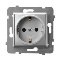 OSPEL - GNIAZDO POJEDYNCZE Z UZIEMIENIEM SREBRO ARIA. - GP-1US/m/18