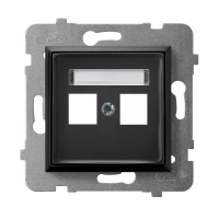 OSPEL - OBUDOWA GNIAZDA PODWÓJNEGO TYPU KEYSTONE PROSTA CZARNY METALIK ARIA. - GPK-2U/p/33