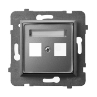 OSPEL - OBUDOWA GNIAZDA PODWÓJNEGO TYPU KEYSTONE PROSTA SZARY MAT ARIA. - GPK-2U/p/70