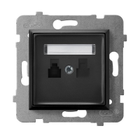 OSPEL - GNIAZDO TELEFONICZNE POJEDYNCZE CZARNY METALIK ARIA - GPT-1U/m/33