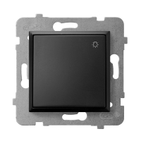 OSPEL - ŁĄCZNIK ZWIERNY ŚWIATŁO ZACISKI AUTOMATYCZNE 10AX 250V IP20 CZARNY METALIK ARIA - ŁP-5U/m/33