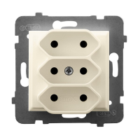 OSPEL - GNIAZDO POTRÓJNE EURO ECRU ARIA. - GP-3U/m/27