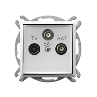 OSPEL - GNIAZDO RTV-SAT Z DWOMA WYJŚCIAMI SAT BIAŁY ARIA - GPA-U2S/m/00