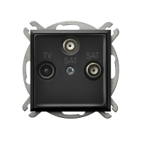 OSPEL - GNIAZDO RTV-SAT Z DWOMA WYJŚCIAMI SAT CZARNY METALIK ARIA. - GPA-U2S/m/33