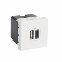 LEGRAND - ŁADOWARKA USB TYP A+C 3A 2M BIAŁY MOSAIC - 077592