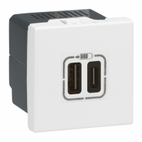 LEGRAND - ŁADOWARKA USB TYP C+C 3A 2M BIAŁY MOSAIC - 077590