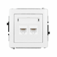 KARLIK - Mechanizm gniazda komputerowego podwójnego 2xRJ45, kat. 5e, 8-stykowy biały DECO - DGK-2