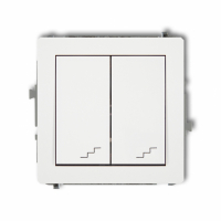 KARLIK - DECO; Mechanizm łącznika podwójnego schodowego biały mat - 25DWP-33