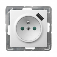 OSPEL - GNIAZDO POJEDYNCZE Z UZIEMIENIEM 2P+Z Z PRZESŁONAMI ZACISKI AUTOMATYCZNE Z ŁADOWARKĄ USB 16A/230 USB 5V/2.1A IP20 BIAŁY IMPRESJA - GP-1YZPUSB/m/00