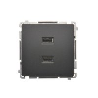 KONTAKT SIMON - ŁADOWARKA 2XUSB GRAFITOWY MAT SIMON BASIC - BMC2USB.01/28