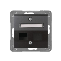 OSPEL - OBUDOWA GNIAZDA POJEDYNCZEGO TYPU KEYSTONE, ANTRACYT,  IMPRESJA  - GPK-1YS/p/50