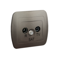 KONTAKT SIMON - Gniazdo antenowe R-TV-SAT końcowe. Może być użyte jako gniazdo zakończeniowe do gniazd przelotowych R-TV-SAT; satynowy - AAS/29
