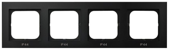 OSPEL - RAMKA POCZWÓRNA DO ŁĄCZNIKÓW IP44 CZARNY METALIK SONATA - RH-4R/33