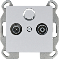 HAGER - lumina Gniazdo RTV przelotowe, srebrny - WL3022