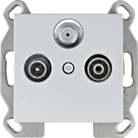 HAGER - GNIAZDO ANTENOWE RTCV-SAT KOŃCOWE SREBRNY LUMINA INTENSE - WL3112