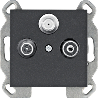 HAGER - GNIAZDO ANTENOWE RTV-SAT KOŃCOWE CZARNY LUMINA INTENSE - WL3113
