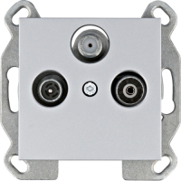 HAGER - GNIAZDO RTV-SAT PRZELOTOWE SREBRNY LUMINA - WL3122