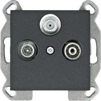 HAGER - GNIAZDO RTV-SAT PRZELOTOWE CZARNY LUMINA - WL3123