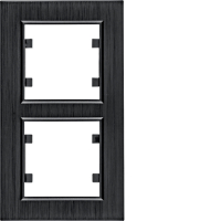 HAGER - lumina passion Ramka 2-krotna pionowa, aluminium czarne - WL9123