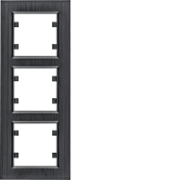 HAGER - lumina passion Ramka 3-krotna pionowa, aluminium czarne - WL9133