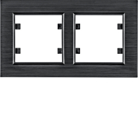 HAGER - lumina passion Ramka 2-krotna pozioma, aluminium czarne - WL9223