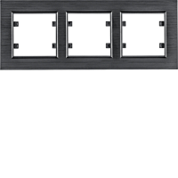 HAGER - lumina passion Ramka 3-krotna pozioma, aluminium czarne - WL9233