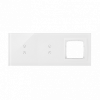 KONTAKT SIMON - Panel dotykowy S54 Touch, 3 moduły, 2 pola dotykowe pionowe + 2 pola dotykowe pionowe + 1 otwór na osprzęt S54, biała perła - DSTR3330/70
