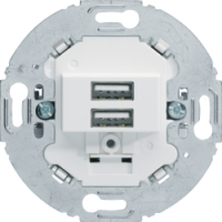 HAGER - Mechanizm gniazda USB ładowania do serii obrotowych, 3.0 A 230 V, biały, mat. - 260219