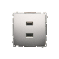 KONTAKT SIMON - Ładowarka 2 x USB (moduł), 2.1 A, 5V DC, 230V; srebrny mat - BMC2USB.01/43