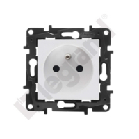 LEGRAND - GNIAZDO POJEDYNCZE Z UZIEMIENIEM 2P+Z Z PRZESŁONĄ ZACISKI AUTOMATYCZNE 16A 250V BIAŁY NILOE STEP - 863133